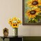 Spring Tabletop Decor – 5 Bunches Artificial Sunflower Bouquets with Faux Daisies & Wildflowers, Silk Sunflowers for Home Decor, Table Centerpieces, Bridal & Wedding Arrangements (Orange)